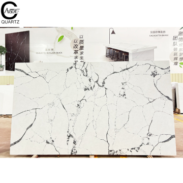 CAXSTONE 3D Printed White Quartz Marble Slabs for Kitchen Countertops and Islands