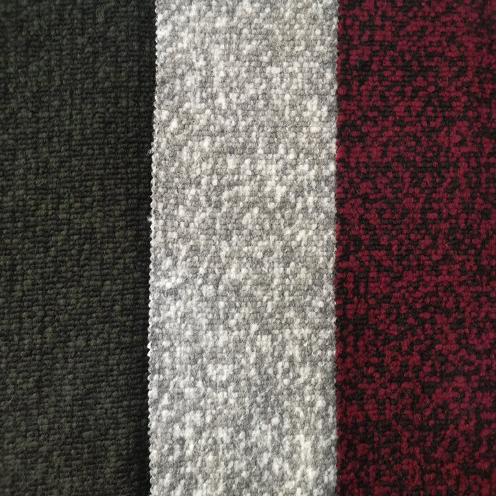 Knitted jacquard boucle wool fabric