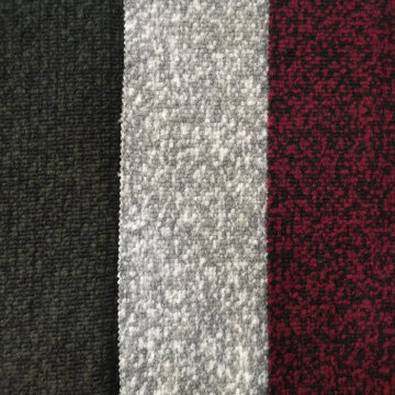 Knitted jacquard boucle wool fabric
