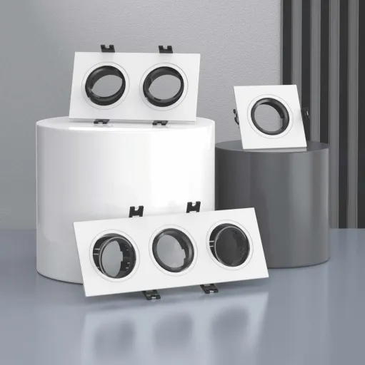 LED Downlight Fitting: GU10 MR16 Lamp Holder for Round and Square Ceiling Recessed Spotlights