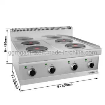 OEM Commercial Kitchen Equipment Electric Stove 4X Plates Round (10.4 kW)