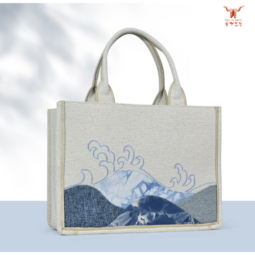 Bolso Tote Étnico Hecho a Mano Lona con Diseño Patchwork