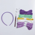 Girls' favorite purple crocheted flower petal headband set