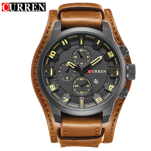three eyes quartz watch with date frame curren antique watch