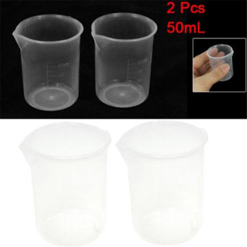 50mL Graduated Beaker Clear Plastic Measuring Cup for Lab 2 Pcs Jun28 Professional Factory price Drop Shipping