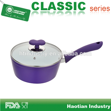 Forged Purple Aliminum White Ceramic Coated Sauce Pan