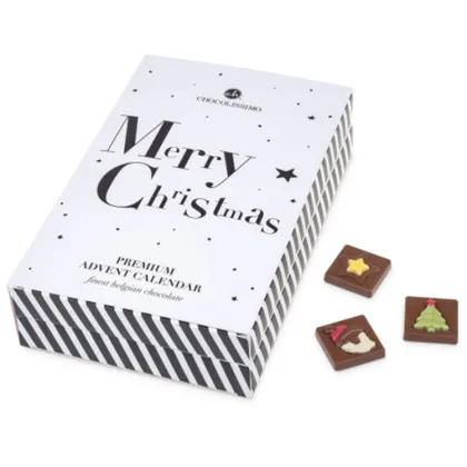 Custom White Personalized Holiday Chocolate Advent Calendar