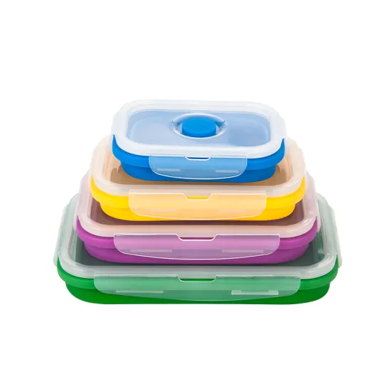 Customizable Collapsible Silicone Microwave Lunch Box with Logo