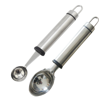 Stainless Steel Melon Scoops and Ice Cream Spoons Set - 2pcs Kitchen Gadgets