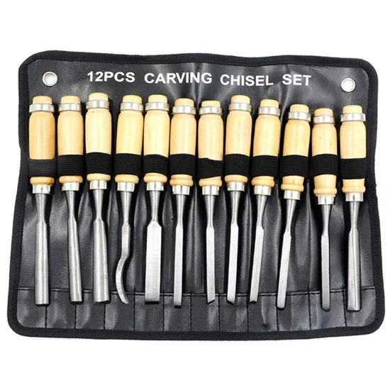 12PCS Professional Woodworking Carving Chisels - Premium CRV Steel, High Hardness for Carpenter & Woodwork Projects