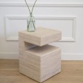 Modern Coffee Table Travertine Square Side Tables