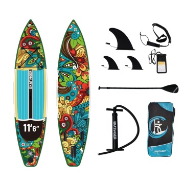Inflatable Stand-Up Paddle Surfboard with Drop Stitch Material and Skating-Like Stability
