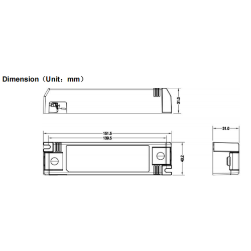 60W ECO святлодыёдны драйвер пастаяннага напружання