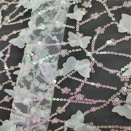 embroidery butterfly 3d sample lace fabric