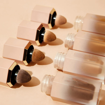 Hexagon Shape Lip Gloss Containers with Built-in Sponge for Liquid Contour and Blush