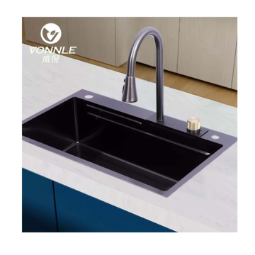 Black Nano Stainless Steel Handmade Kitchen Sink