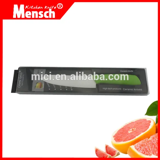 6 inch Green handle white blade ceramic knife in china