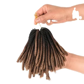 MYZYR Synthetic Bob Spring Twist Crochet Braiding Hair  Low Temperature Flame Retardant Fiber Twist Hair 8" 110g 50 Roots