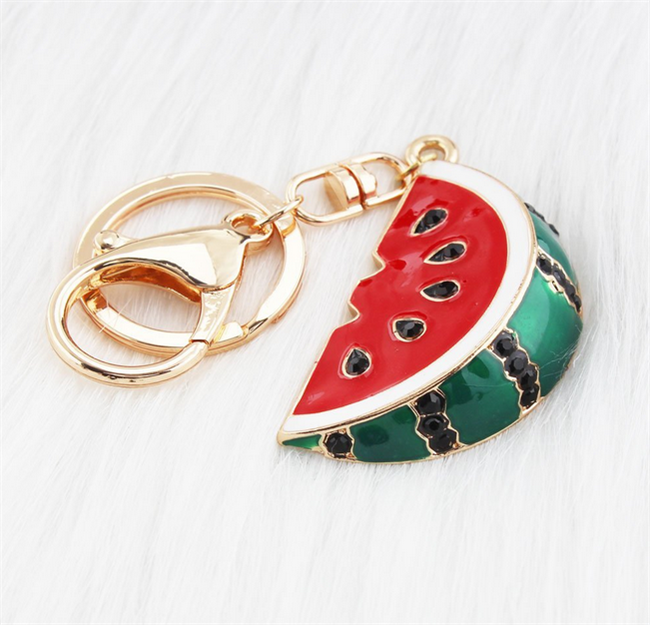 Hot Selling Fashion Metal Silver Fruit Keychain