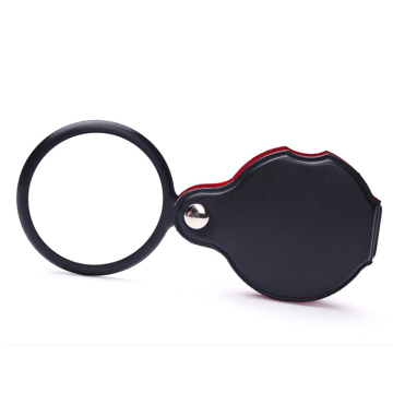 Folding Mini Leather 8x50mm Magnifying Glass for Jewelry and Coins