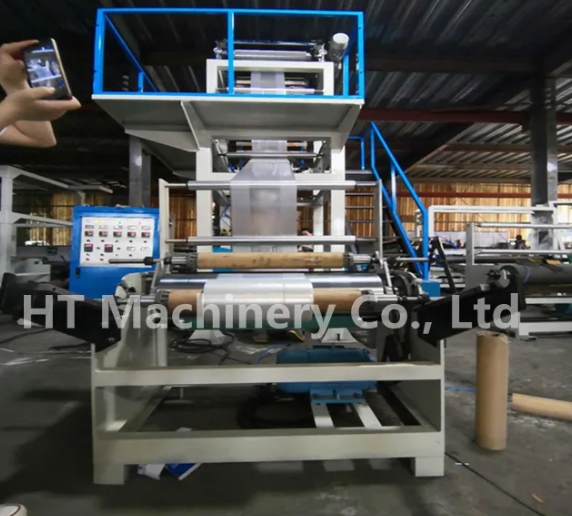 שני צבעים מכבש PE מכונת סרט מפוצץ פלסטיק