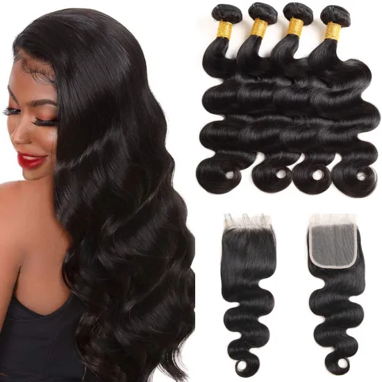 Wholesale Raw Hair Bundles With Lace Closure Indian Hair Bundles From India Vendor Silk Base Closure