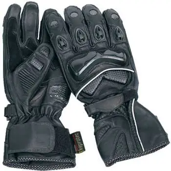 Leather motorbike gloves