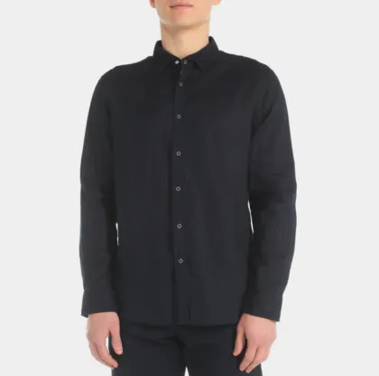 100% Linen Black Shirt