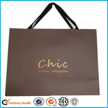 Print Logo Paper Shopping Bag Ribbon Handle