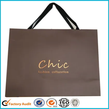 Print Logo Paper Shopping Bag Ribbon Handle