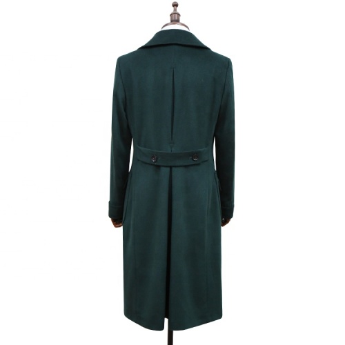 Slim Fit Green Tweed Winter Trench Outerwear Coat