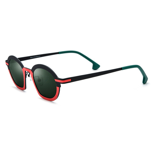 Round Titanium Polarized Sunglasses