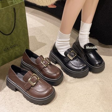 2024 Autumn/Winter British Style Leather Loafers for Women