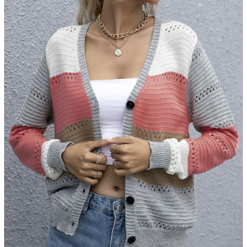 Women's Color Block Knit Tops