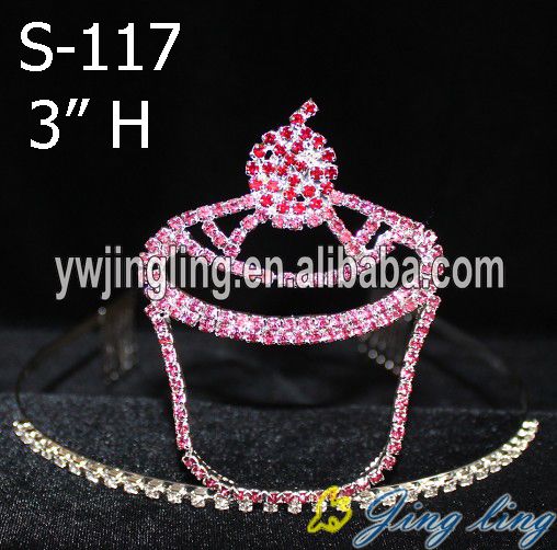 Hot Pink Cupcake Strawberry Tiara Crown