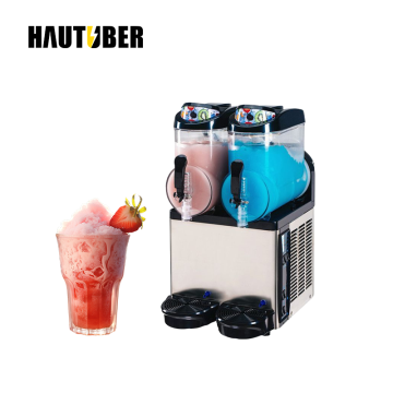 Low Power Consumption Industrial Ice Slush Machine for Frozen Margarita, Juice, and Cocktail Drinks with Isolated Tanks