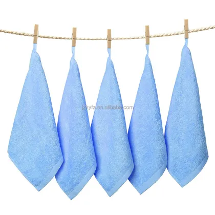 Custom Logo Luxury Bamboo Fiber Bath Towel - Small Baby Sky Blue