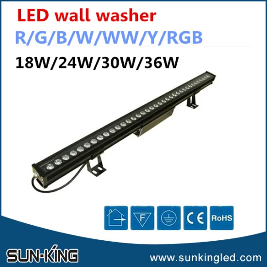 High bright energy saving 36W led rgb wall wash light DMX512 control, 36W led wall washer for building/bridge