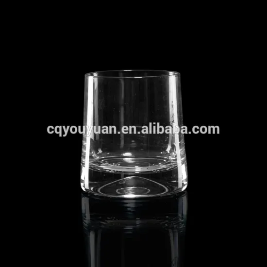high end decaled 8 oz whiskey glass with special base