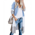 Womens Boho Open Front Cardigan Colorblock