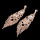 Leaf Heart Rhinestone Fashion Dangle Earrings