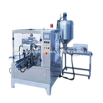 Liquid and Thick Liquid Rotary Pre-made Bag Packing Machine, Easy to Operate