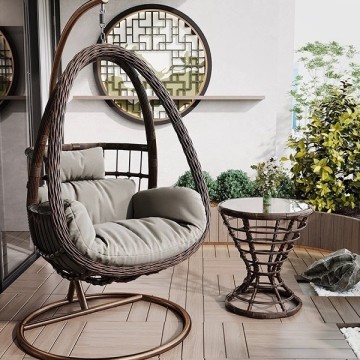 Vente chaude extérieure chaise de balançoire suspendue rotin panier orchidée jardin meubles