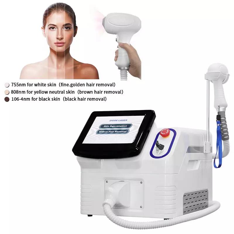 Portable depilator diode laser 755nm 808nm 1064nm epilator laser hair removal beauty machine