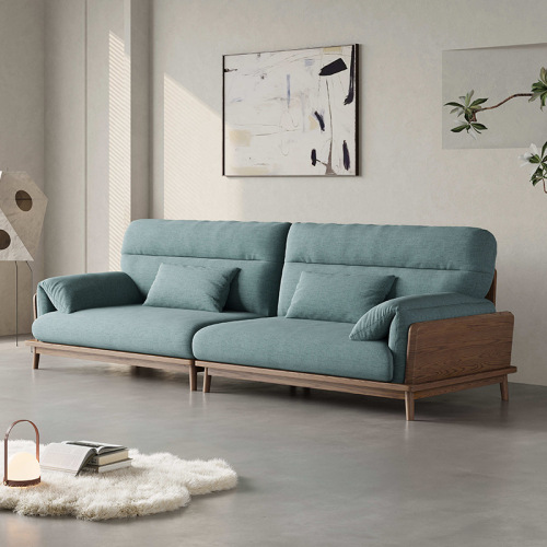 Sofa Telinga Gajah Kayu Abu Putih Moden