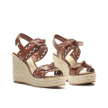 Elegant High Heel Woven Wedge Sandals