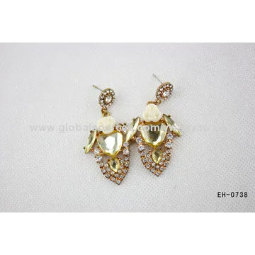 Golden Jewelry Italian Crystal Earrings