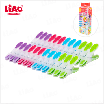 LIAO 24ST Klädnypor av transparent plast – 24 st / förp