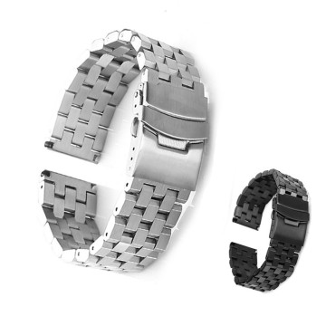 Stainless Steel Trapezoidal Five Bead Solid Brushed Frosted 18/20/22 Universal Wristband Watch Chain