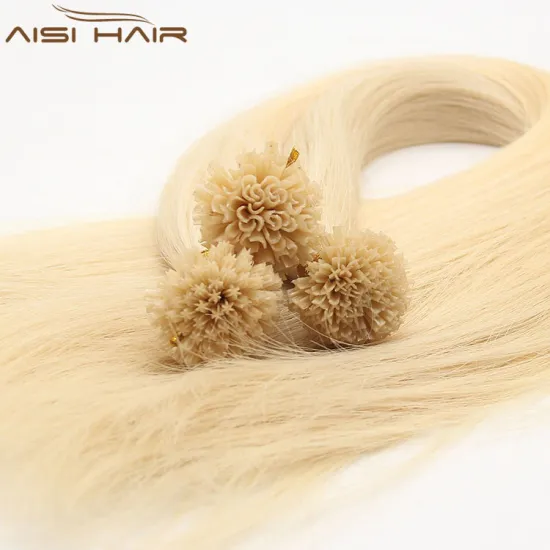 Aisi Hair Grade 9a Indian Keratin Capsules Human  Hair Nail U Tip Machine Made Pre Bonded Hair Extension
